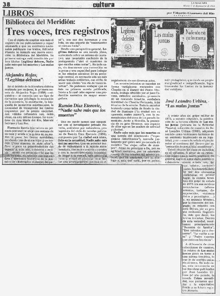 Tres voces, tres registros