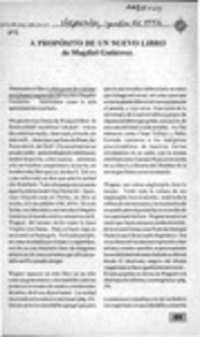 A propósito de un nuevo libro  [artículo] Juan antonio Huesbe Santelices.