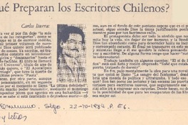 Qué preparan los escritores chilenos?