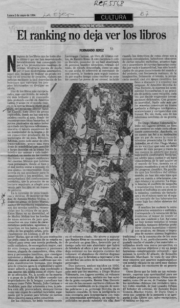 El ranking no deja ver los libros  [artículo] Fernando Jerez.