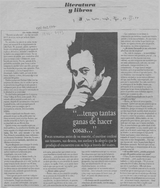 " -- Tengo tantas ganas de hacer cosas -- "  [artículo] Ana María Foxley.