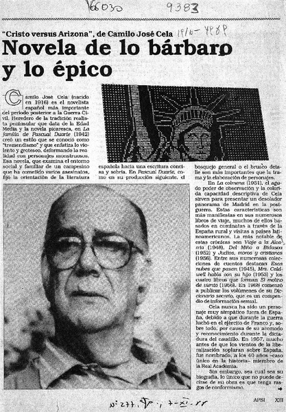 Novela de lo bárbaro y lo épico  [artículo] Camilo Marks.