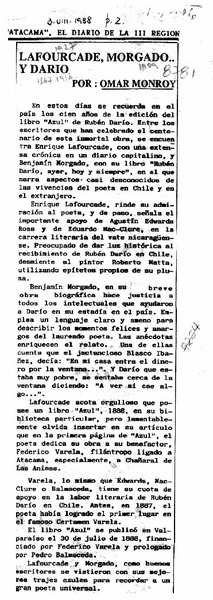 Lafourcade, Morgado -- y Darío  [artículo] Omar Monroy.