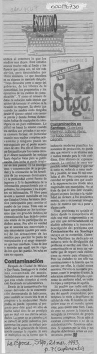 Contaminación  [artículo] Carlos Olivárez.