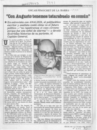 "Con Augusto tenemos tatarabuelo en común"  [artículo] Patricia Collyer.