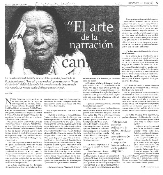 "El arte de la narración" [entrevista]