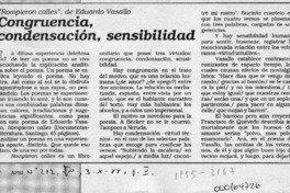 Congruencia, condensación, sensibilidad  [artículo] Erick Pohlhammer.