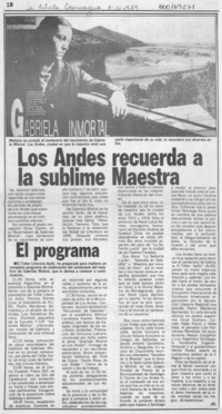 Los Andes recuerda a la sublime maestra