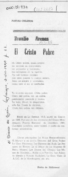 El Cristo pobre  [artículo] Ratón de biblioteca.