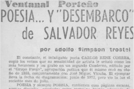 Poesía -- y "desembarco" de Salvador Reyes