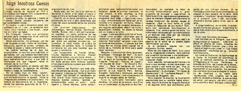Jorge Inostrosa Cuevas  [artículo] V.