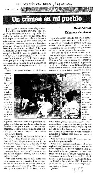 Un crimen en mi pueblo