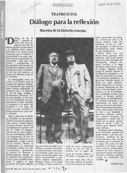 Diálogo para la reflexión  [artículo] Virginia Vidal.