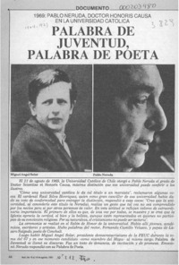 Palabra de juventud, palabra de poeta  [artículo].