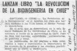 lanzan libro "La revolución de la bioingeniería en Chile".
