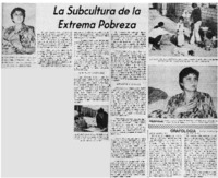 La subcultura de la extrema pobreza.