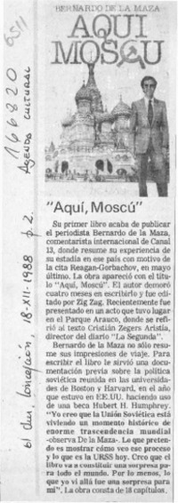 "Aquí, Moscú"  [artículo].