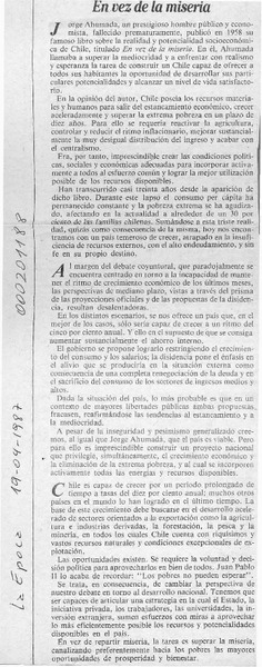 En vez de la miseria  [artículo].