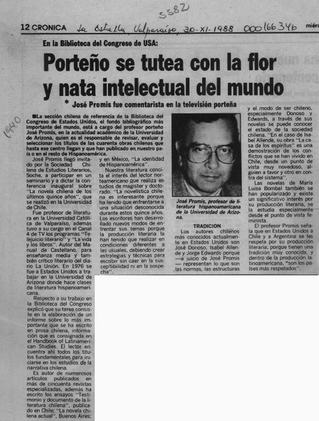 Porteño se tutea con la flor y nata intelectual del mundo  [artículo].