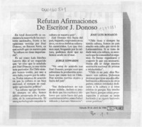 Refutan afirmaciones de escritor J. Donoso.