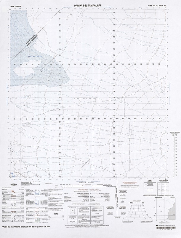 Pampa del Tamarugal (21° 30'- 70° 30')  [material cartográfico] Instituto Geográfico Militar de Chile.