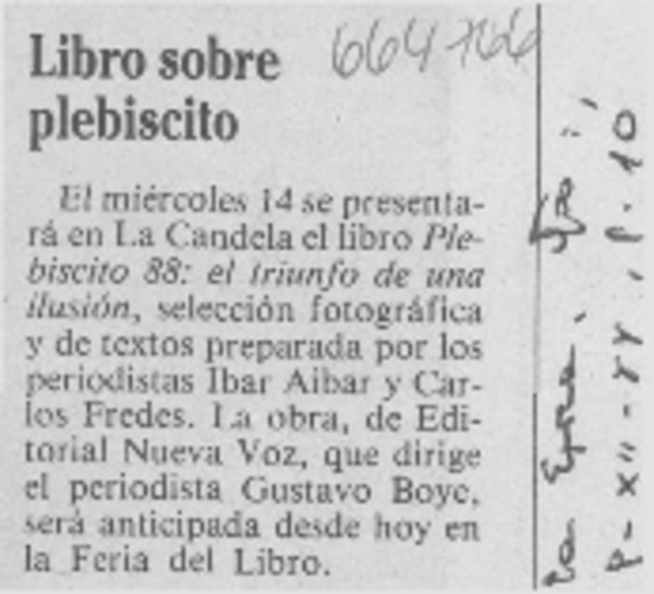 Libro sobre plebiscito.