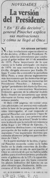 La versión del presidente