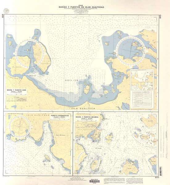 Chile, bahías y puertos en Islas Guaitecas
