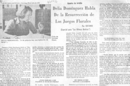 Delia Domínguez habla de la resurrección de los juegos florales