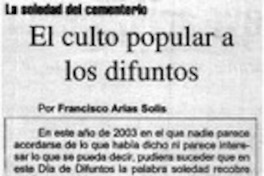 El culto popolar a los difuntos