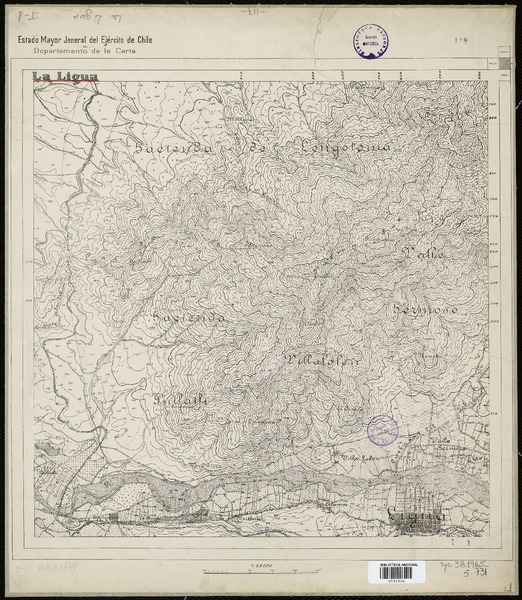 La Ligua  [material cartográfico] Estado Mayor Jeneral del Ejército de Chile. Departamento de la Carta.