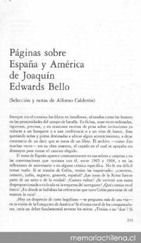 Páginas sobre España y América de Joaquín Edwards Bello