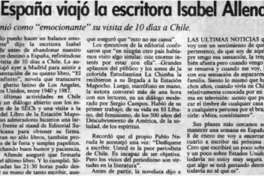 A España viajó la escritora Isabel Allende A España viajó la escritora Isabel Allende
