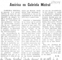 América en Gabriela Mistral América en Gabriela Mistral