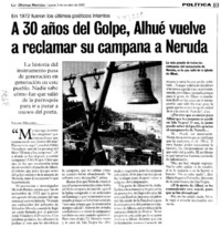 A 30 años del golpe, Alhué vuelve a reclamar su campana a Neruda A 30 años del golpe, Alhué vuelve a reclamar su campana a Neruda