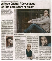 Alfredo Castro: "Devastados es una obra sobre el amor" Alfredo Castro: "Devastados es una obra sobre el amor"