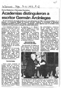 Academias distinguieron a escritor Germán Arciniegas. Academias distinguieron a escritor Germán Arciniegas.