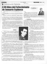 A 60 años del fallecimiento de Januario Espinosa A 60 años del fallecimiento de Januario Espinosa