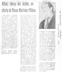 Alhué, tierra del diablo, en charla de Oscar Martínez Bilbao. Alhué, tierra del diablo, en charla de Oscar Martínez Bilbao.