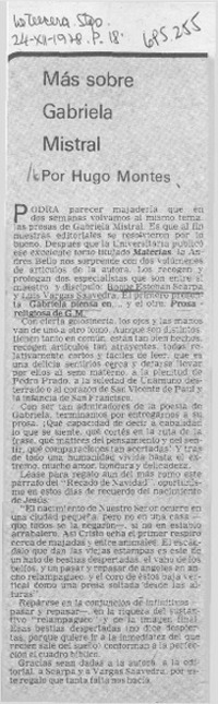 Más sobre Gabriela Mistral Más sobre Gabriela Mistral