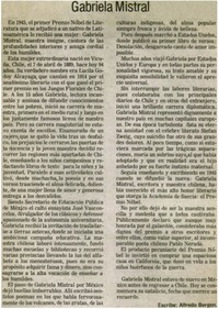 Gabriela Mistral Gabriela Mistral