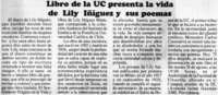 Libro de la UC presenta la vida de Lily Iñiguez y sus poemas. Libro de la UC presenta la vida de Lily Iñiguez y sus poemas.