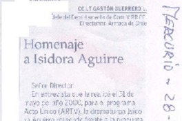 Homenaje a Isidora Aguirre Homenaje a Isidora Aguirre