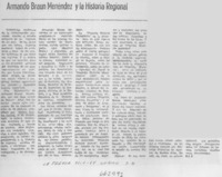 Armando Braun Menéndez y la historia regional Armando Braun Menéndez y la historia regional