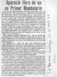 Apareció libro de un ex primer mandatario. Apareció libro de un ex primer mandatario.
