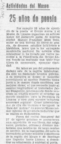 25 años de poesía. 25 años de poesía.