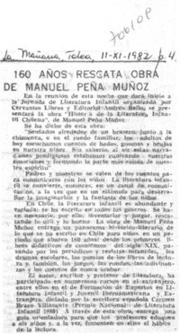 160 años rescata obra de Manuel Peña Muñoz. 160 años rescata obra de Manuel Peña Muñoz.