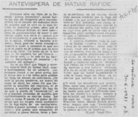 Antevíspera de Matías Rafide Antevíspera de Matías Rafide