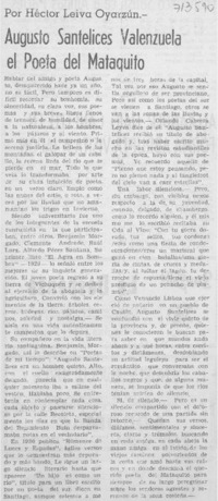 Augusto Santelices Valenzuela el poeta del Mataquito Augusto Santelices Valenzuela el poeta del Mataquito