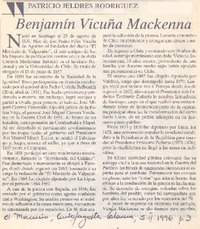 Benjamín Vicuña Mackenna Benjamín Vicuña Mackenna